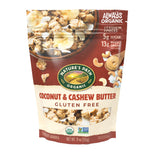 Nature's Path front packaging showing coconut & cashew butter granola and product benefits