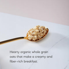 Open packet of Nature's Path oats showing texture and whole-grain flakes for satiety