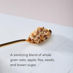 Nature's Path dried apple pieces and flax seeds highlighting whole ingredients