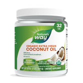 Nature's Way front label showing organic extra virgin coconut oil benefits
