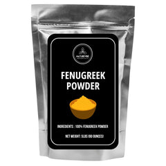 Naturevibe Botanicals front packaging showing 5 lb fenugreek powder for pantry convenience