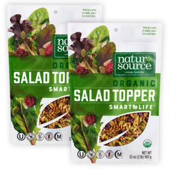 naturSource front packaging showing organic salad topper, convenient two-pack