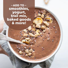 Navitas Organics cacao nibs mixed in trail mix demonstrating snack versatility