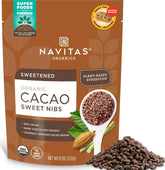 Navitas Organics front packaging showing 8 oz bag and branding, convenient resealable design