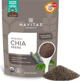 Navitas Organics front bag view showing product and certifications, convenient pantry staple