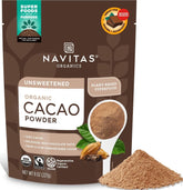 Navitas Organics front packaging showing 8 oz bag and brand benefits