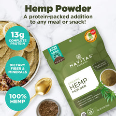Navitas Organics powder close-up texture revealing fine grind for easy mixing