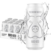 NDO H2O front packaging 12-pack showing recyclable cans and branding benefits