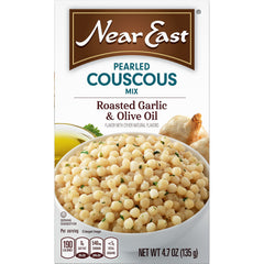 Near East front packaging showing roasted garlic and olive oil flavor and convenience