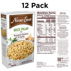 Near East opened box with seasoning packet and rice ready to prepare for convenience