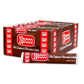Necco front packaging showing 24 chocolate wafer rolls and vintage branding for easy retail recognition
