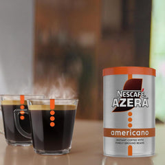 Nescafé Azera Americano being poured into a mug, quick preparation for busy mornings