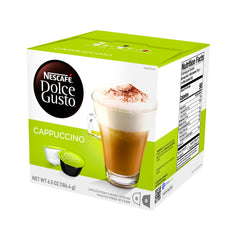 Nescafé Dolce Gusto front packaging showing pack details and convenience