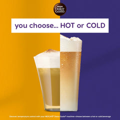 NESCAFÉ Dolce Gusto flat white cup pour with crema showing silky texture and appeal