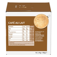 Nescafé Dolce Gusto prepared café au lait top view illustrating crema
