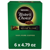 Nescafe front packaging showing 80 single-serve decaf sticks and brand clarity