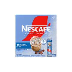 Nescafe iced coffee in glass lifestyle shot showing refreshing result