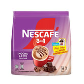 Nestlé Nescafé front pack showing 15 sticks and mocha branding for convenience