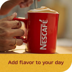steaming cup of Nescafé Vanilla made instantly for quick enjoyment