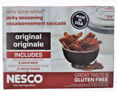 NESCO front packaging showing three seasoning and three cure packs, easy portioning