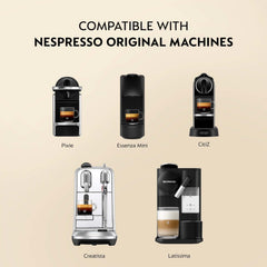 Nespresso Arpeggio Decaffeinato espresso shot with thick crema, demonstrating rich texture