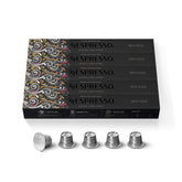 Nespresso Buenos Aires front packaging showing 50 capsules and flavor story