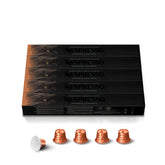 Nespresso pack front showing Ethiopia Master Origin and 50 count, highlighting aromatic profile