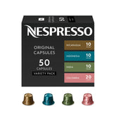 Nespresso Master Origins front box showing variety and convenience
