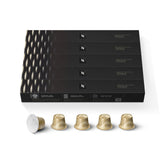 Nespresso Vaniglia front packaging showing 50-count and flavor benefits