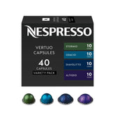 Nespresso front packaging showing 40-count variety pack and bold blends