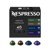 Nespresso front packaging showing the dark assortment, clear assortment benefit