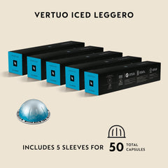 Iced latte made with Nespresso Vertuo Ice Leggero and milk showing creamy, chilled texture