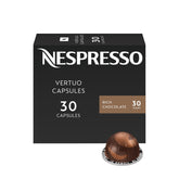 Nespresso front packaging showing Rich Chocolate pods and 30-count convenience