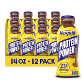 Nesquik front packaging showing 12-pack and protein benefit