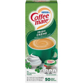 Nestle Coffee-Mate front packaging showing 50 single-serve cups for easy storage