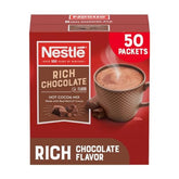 Nestle Hot Cocoa front packet showing branding and rich chocolate appeal