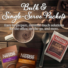 Nestle Hot Cocoa powder and mini marshmallows detail showing real cocoa and texture