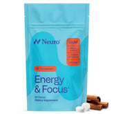 Neuro front packaging showing cinnamon gum tub and clear label benefit