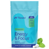 Neuro energy & focus gum front tub showing packaging and 90 count convenience