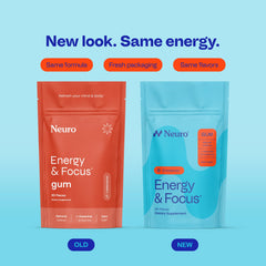 Neuro tub open with gum pieces visible for quick energy convenience