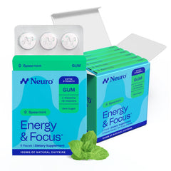 Neuro spearmint gum front packaging showing 54-count and extra strength benefits