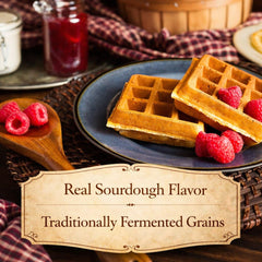 New Hope Mills waffle in iron with crisp edges demonstrating reliable waffle results