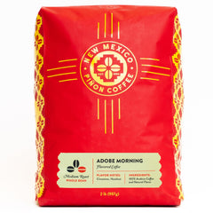 New Mexico Piñon Coffee front packaging showing 2 lb bag and branding benefit preservation