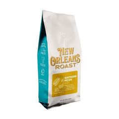 New Orleans Roast front packaging showing 12 oz bag and pecan branding for freshness