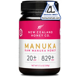 NEW ZEALAND HONEY CO front jar shot showing UMF 20+ label and size benefit