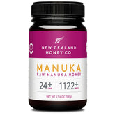 NEW ZEALAND HONEY CO front packaging showing UMF 24+ and jar benefit