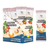 NEWBAM front packaging showing 12 single-serve cashew pouches and clear branding for convenience