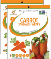 NewGem front packaging showing two carrot wraps and bright orange color
