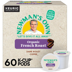 Newman's Own front box showing organic French Roast benefit of charitable support