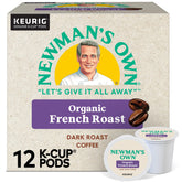 Newman's Own front box view showing organic French Roast and benefits